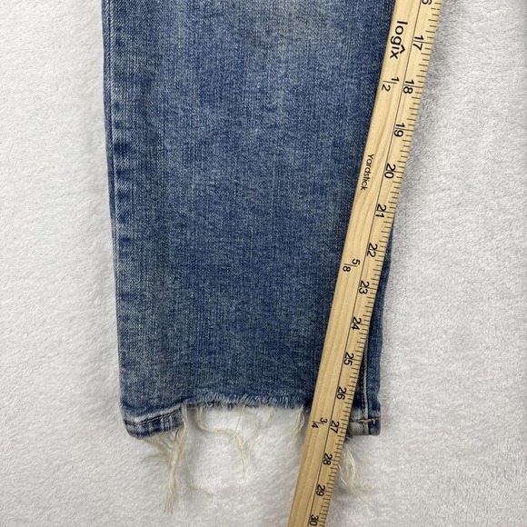 BKE Jeans Womens 34 Blue High Rise Parker Distressed Ripped Raw Hem Stretch‎ - Picture 5 of 9